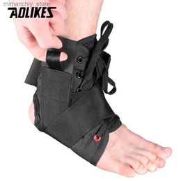 Ankle Support AOLIKES 1PCS Ank Brace Support Sports Adjustab Lace Up Ank Stabilizer Straps for Sprained Foot Compression Socks Seve Q231124