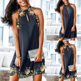 Casual Dresses Vintage Vestidos Midi For Women 2023 Cute Sleeveless Flowy Beach Straight Dress Round De Fiesta Elegantes