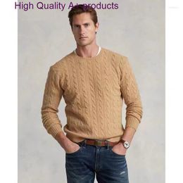 Men's Sweaters High Quality Men Masculina Small Horse Cashmere Pullover Fashion Solid Colour Casual Pull Homme Men's Sweater