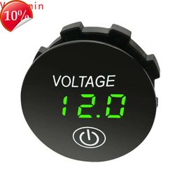 New 12-24V Car Motorcycle Boat Yacht Voltmeter DigitalRound Temperature Voltmeter Auto Voltage Test Display Digital Measurement