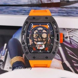 s Watch Luxury Hollow Design Wine Barrel Men Skull Large Dial Fluorescent Fully Automatic Waterproof Mechanical High Quality
