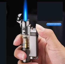 Latest Torch Jet Lighter 4 Colors Metal Inflatable No Gas Cigar Butane Windproof Lighters Smoking Tool Accessories