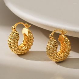 Hoop Earrings Geometric Creativity Concave Convex Grain Texture Chunky Women 18k Gold Colour Europe Ear Ring Party Accessories