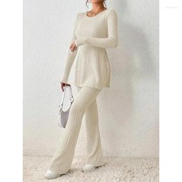 Women's Two Piece Pants Set Winter Wear Solid Color Sexy Casual Slim Fit Fashion Temperament Versatile With Limited Time Discounts