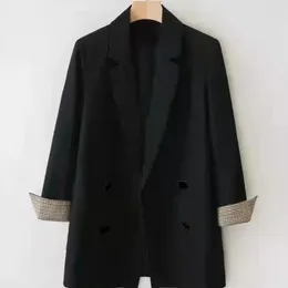 Women's Suits Blazers Loose Colorblock Outerwear Black Female Coats And Jackets Classic Suit On Offer With Clothing