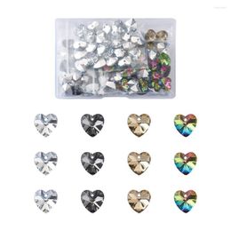 Charms 100pcs/box Colorful Electroplated Faceted Star Butterfly Snowflake Love Heart Silver Plated Bottom DIY Jewelry Making