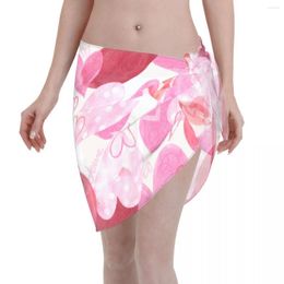 Women's Swimwear Sexy Women Watercolour Love Polyester Kaftan Sarong Beach Wear Valentine's Day Bikinis Cover-Ups Skirts Skirt Lace-up