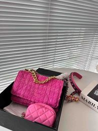 Luxury designer bag woolen woven crossbody bags women chain handbag designer shoulder bag flap clutch with coin purse wallet