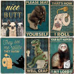 Wallpapers Nice Butt Retro Poster Vintage Metal Tin Sign Your Butt Napkins My Lord Painting Plauqe Bar Cafe Home Room Wall Decor ZSS99 J230224