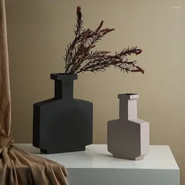 Vases Home Geometric Ceramic Vase Ornaments Dining Table Living Room Flower Arranger TV Cabinet Decorative Creativity Luxury