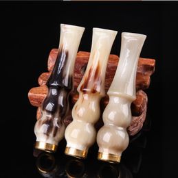 Smoking Pipes Hulu Natural Oxhorn Cigarette Holder Extension Rod Philtre Recirculating Cleanable Philtre Tip Smoke Purifier