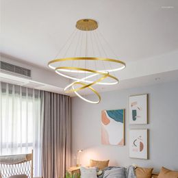 Pendelleuchten Moderne Lucky Circle Ringe Lichter für Wohnzimmer Esszimmer Beleuchtung Acryl Aluminium Körper LED Hängelampe Küchenleuchte