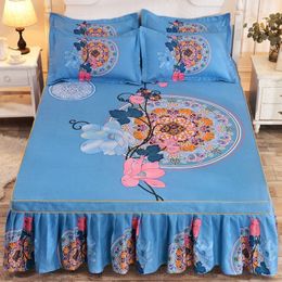 Bed Skirt 1pc Thickened Sanding Bedspread Wedding Fitted Sheet Cover Soft Non-Slip King Queen Bed Skirt No Including Pillowcase Bed Skirt 230424