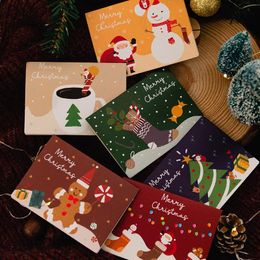 Greeting Cards Christmas Card With Envelope Friends Family Gifts Handwrite Blessing Xmas Year Party Invitation Postcard