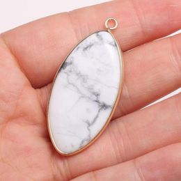 Charms Natural Stone Pendants Equine Type Semi-precious Edging Pendant Necklace For DIY Jewellery Making Size 20x45mm