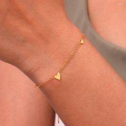 Link Bracelets E B Belle Official Store Small Dainty Mini Heart Chain Arm Jewellery For Girl Gold Plated Stainless Steel Bracelet