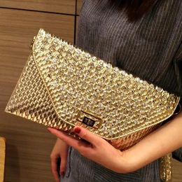 GAI GAI Evening Bags Party Diamonds Ladies Evening PU Leather Female Shoulder Bags Small Envelope Clutch Purse Wrist Bag Women Clutches 231123