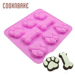 Baking Moulds COOKNBAKE Silicone Mould For Cake Biscuit Pastry Dog Candy Chocolate Mould Bone Shape Resin Ice Jello Bread Form231f