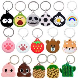 AirTag Case With Key Chain Silicone Protector Air Tag Covers Protection Protective Shell Cute Cartoon Keychain Anti-lost Airtag Bag Tracker Locator Buckle 50 Images