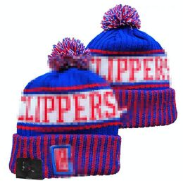 Fashion- Los Angeles''Clippers''Beanie Knitted Hats Sports Teams Baseball Football Basketball Beanies Caps Women& Men Pom Fashion Winter Top Caps Sport Knit Hats