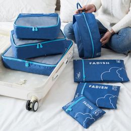 Storage Bags Waterproof Travel Bag 7-piece Set Portable Suitcase Sorting Clothing Cases Luggage Packing Organiser