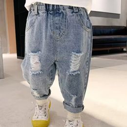 Jeans Spring and Autumn Children's Pants Boys Ripped Jeans Thin Summer Baby Pants Children's Clothing Children's Trousers 230424