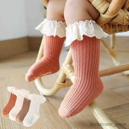 Kids Socks Baby Socks Newborn Kids Infant Girls Knee High Lace Socks Toddler Girl Anti Slip Cotton Long Sock For 0-3 Years Children