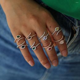 Wedding Rings Fashion CZ Open Ring DIY Birthstone BAR Customize Jewelry For Women Gift European Selling