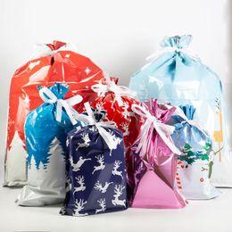 Christmas Decorations Mintiml One-Tug Bags Bag Drawstring Gift Set Holiday Party Favors For Candy