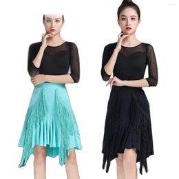 Stage Wear Latin Skirt Women Girls Dance Fringe Costume Salsa Standard Dresses Competition Dress