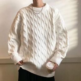 Men's Sweaters High-end Sweater Men Autumn High Street Temperament All Round Neck Bottom Knit Line