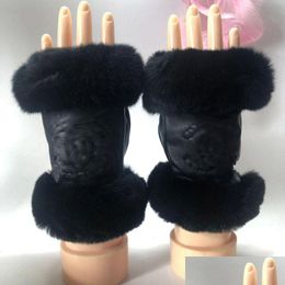 Fingerless Gloves Fingerless Gloves 2022 Ladies Classic 100% Sheepskin Designer Leather Touch Sn Soft Warm 20230817 Drop Delivery Fash Dhomp