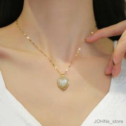 Pendant Necklaces European and Fashion Can Open Double-layer Love Shell Pearl Necklace for Women Transshipment Jewellery R231130