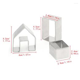 Baking Moulds 3Pcs Christmas Gingerbread House Biscuit Cutter Set Stainless Steel Cookie Mould J2FA