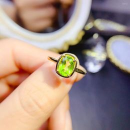 Cluster Rings Sterling Silver 925 Engagement Ring Luxury Women's Gemstone Natural Opal Peridot Topaz Jewellery Original Date