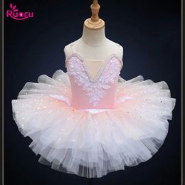 Dancewear Ruoru Pink Blue Colour Ballet Tutu Skirt Ballet Dress Children's Swan Lake Costume Kids Belly Dance Clothing Stage Professional 231124