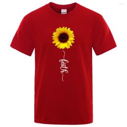 Men's T Shirts "sunflower Of Hope" Print T-Shirt Fashion Brand Clothing Oversized S-Xxxl Regular Sleeve