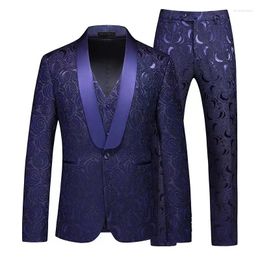 Men's Suits White Black Navy Blue 2piece Full Set Elegant Suit For Wedding Business Dress Coat Trousers Fashion Slim Fit Plus Size 7XL