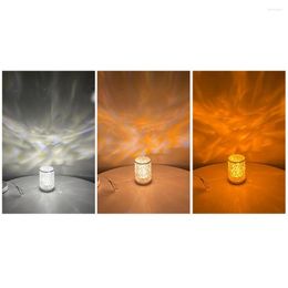 Night Lights Durable Projection Light Dynamic Effect USB Power Supply Cylindrical Water Ripple Illumination