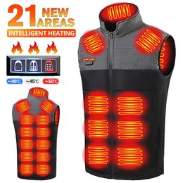 Men's Down Parkas 21 Areas Self Heating Vest Four Switch Control Men Heating Jacket USB Electric Heated Clothing Women Thermal Vest Warm Winter 231123