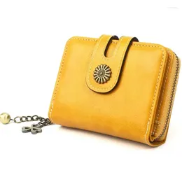 Wallets For Women Faux Leather Wallet 2023 Small Coin Purse Yellow Red Green Orange Brown Porte Monnaie Femme Cartera Mujer