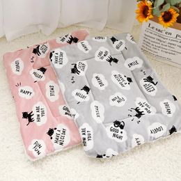 kennels pens Winter Pet Dog Bed Mat Soft Fleece Puppy Cat Blanket Mattress Beds Warm Sleeping Cushion Kennel For Small Medium Large Dogs 231124