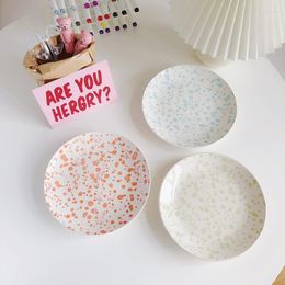 Plates CuteLife Ins Round Ceramic Cake Plate Decor Kitchen Coffee Tray Sushi Wedding Dining Table Dessert Storage Tableware