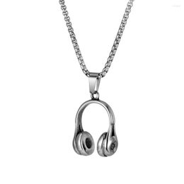 Chains 316L Stainless Steel DJ Music Headphone Men Women Necklace Pendants Chain Rock Hip Hop Punk Trendy Jewellery Gift Wholesale