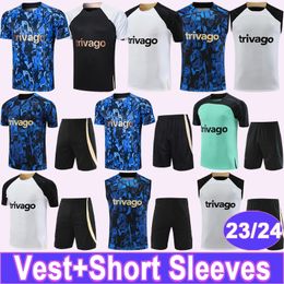 2023 2024 PULISIC KANTE Training Wear Short Sleeve Kit Mens Soccer Jerseys JOAO FELIX MOUNT CHILWELL ZIYECH KOULIBALY HAVERTZ Football Shirt Vest Uniforms