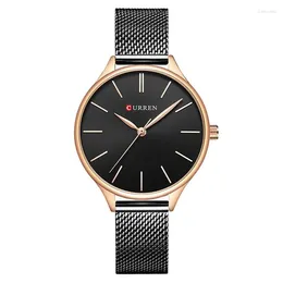 Wristwatches Minimalist Women WristWatch Stainless Steel Mesh Strap Waterproof Fashionable Small Casual Exquisite Quartz Watches For Women's