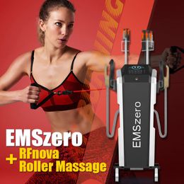 Professional Roller massage EMSzero 2 in 1 EMS muscle sculpt machine Muscle Stimulator 4 handles with RF 13 TESLA body shaping weight loss salon use equipment