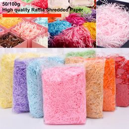 Gift Wrap 1050100g Colourful Shredded Crinkle Lafite Paper Raffia Filler DIY Wedding Party Box Candy Material Packaging 230422