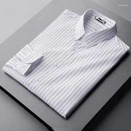 Men's Casual Shirts Fashion Men Solid Business Smooth Shirt Streetwear Spring Autumn Slim Work Wear Clothing Formal Long Sleeve Tops 2023