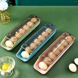 Storage Bottles Automatic Rolling Egg Box Plastic Container Kitchen Fridge Organization Eggs Holder Basket Tray